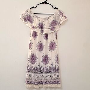 Mistic Prism Off-shoulder Dress